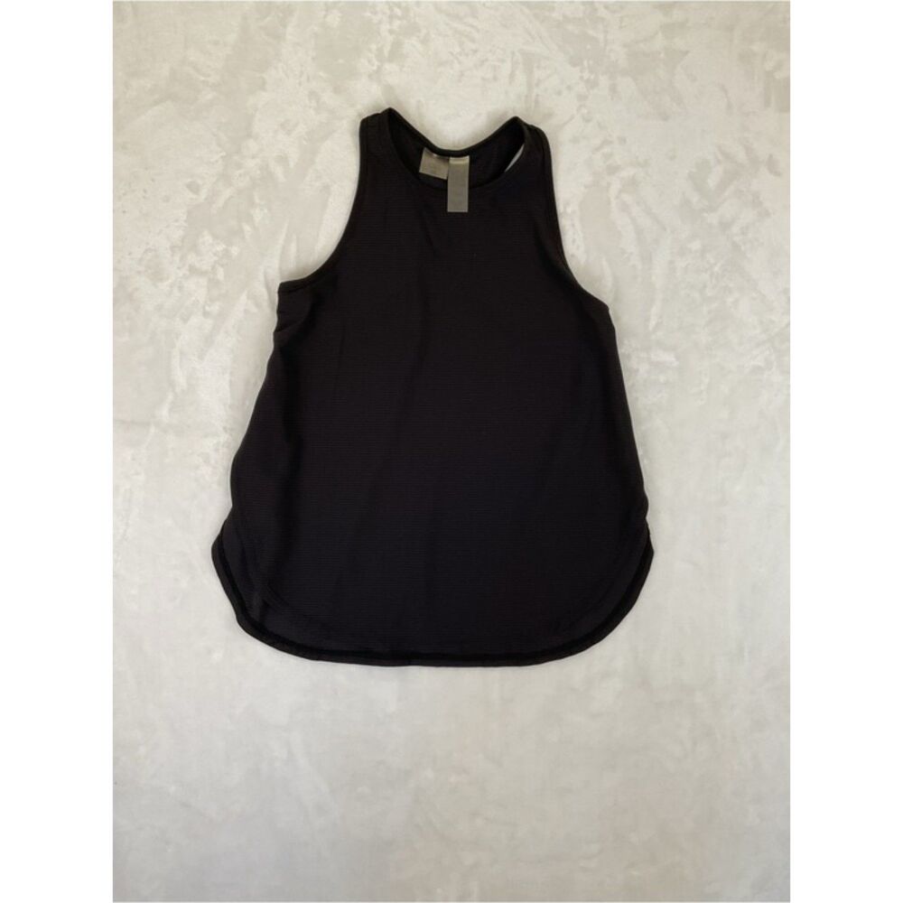 Calia Womens Black Ribbed High Neck Racerback Tulip Back Tank Top Size Medium XS
